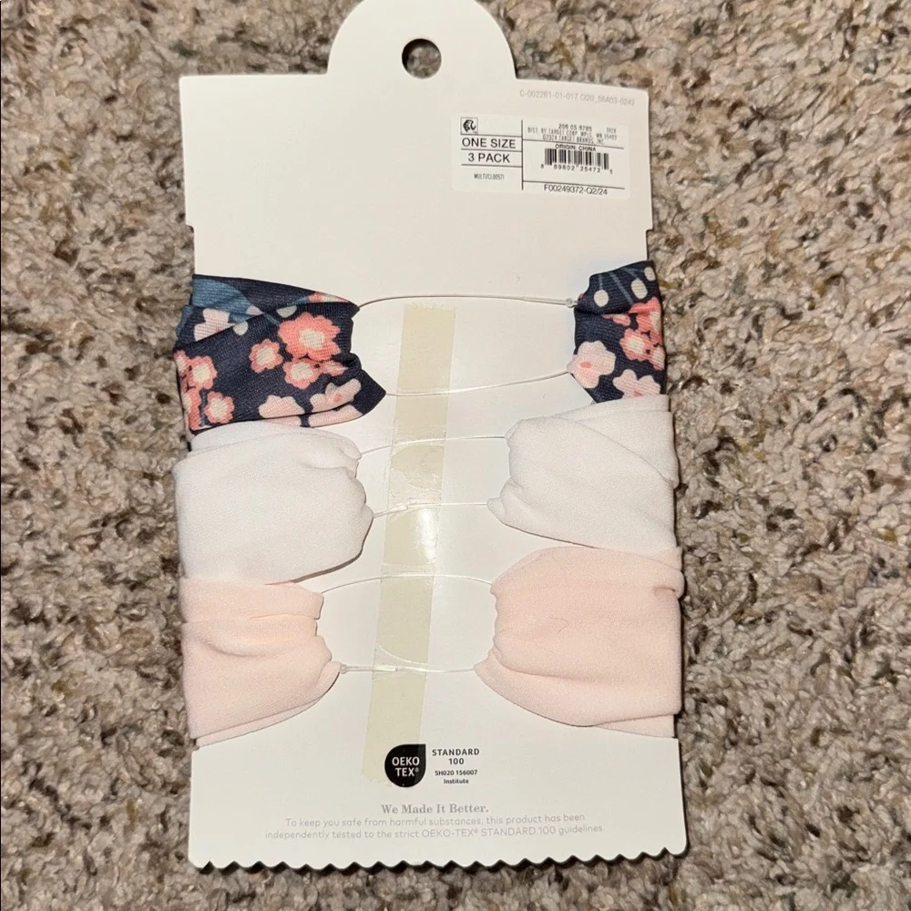 Cloud Island Floral and Solid Head Wraps - 3 Pack